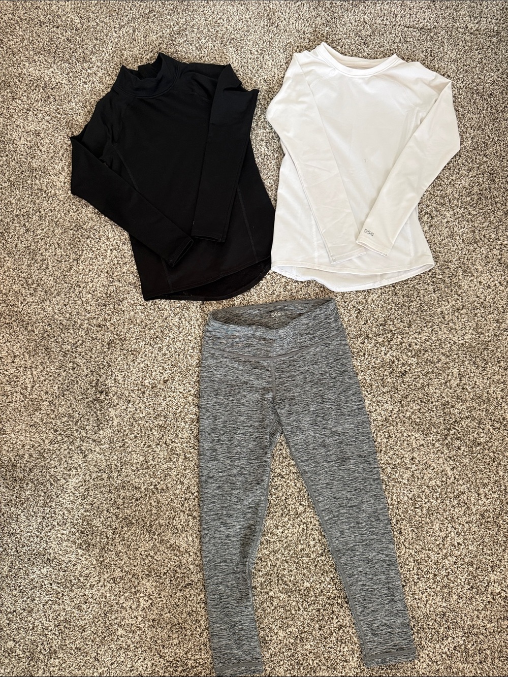 DSG Base Layers - Gray Heather Leggings with Black and White Tops